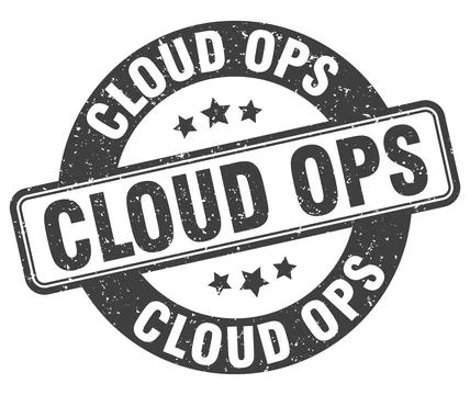 Cloud ops stamp. cloud ops label. round grunge sign Stock Illustration
