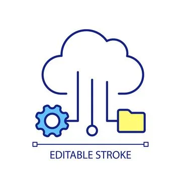 Cloud optimization RGB color icon Stock Illustration