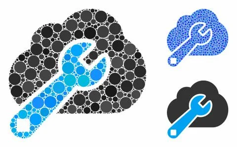 Cloud Options Composition Icon of Circle Dots Illustrazione stock