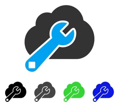 Cloud Options Flat Icon Illustrazione stock