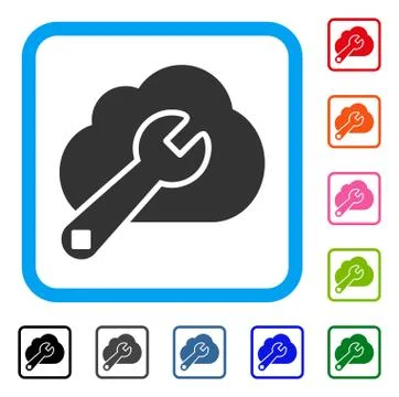 Cloud Options Framed Icon Stock Illustration