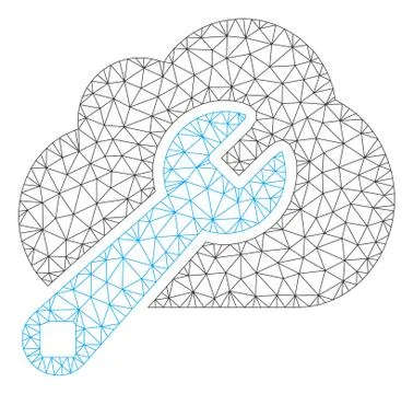 Cloud Options Polygonal Frame Vector Mesh Illustration Illustrazione stock