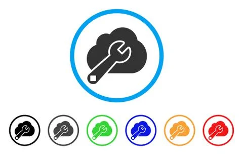 Cloud Options Rounded Icon Illustrazione stock