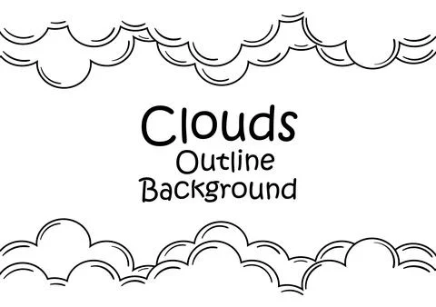 Cloud outline background Stock Illustration