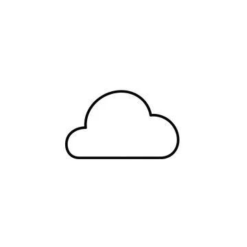 Cloud outline graphic vector minimalist weather symbol with a clean, simple Stock Illustration