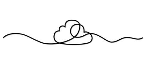 Cloud outline self drawing animation. Line art. Vídeos de archivo 220136934