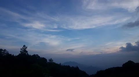 Cloud over the forest in the evening Stock Footage 47731624