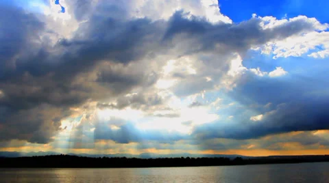 Cloud over the Lake Stock Footage 34517107
