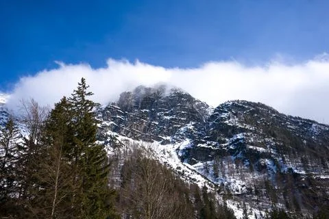 Cloud over mountain top Stock Photos