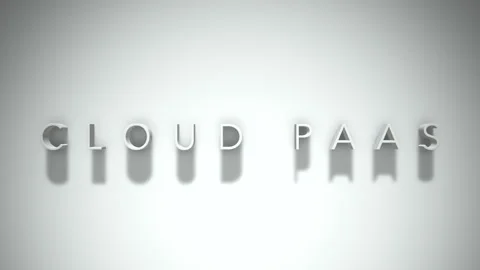 Cloud paas 3D title animation with shadows on a white background Stock Footage 297216623