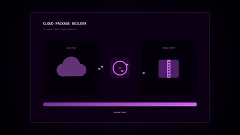 Cloud package builder software interface animation Stock Footage 347013424
