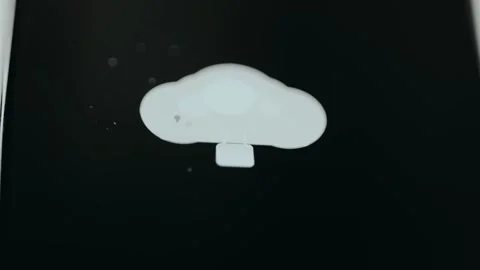 Cloud with a padlock icon, cloud storage security Stock Footage 332046809
