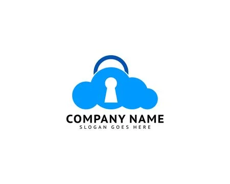 Cloud padlock logo icon design concept illustration Stock Illustration