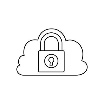 Cloud padlock security 스톡 일러스트