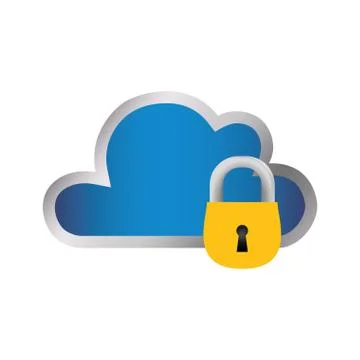 Cloud padlock security Stock Illustration