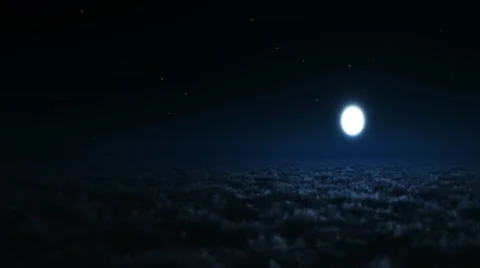 Cloud pan night sky with moon Stock Footage 45861745