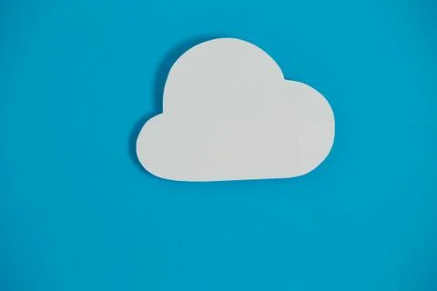 Cloud paper on blue background Stock Photos