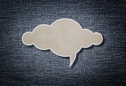 Cloud paper on blue denim background Stock Illustration