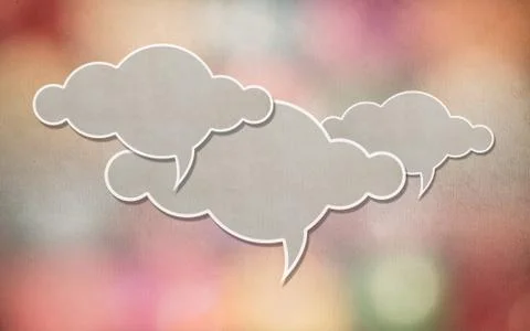 Cloud paper on colorful background for text Stock Illustration
