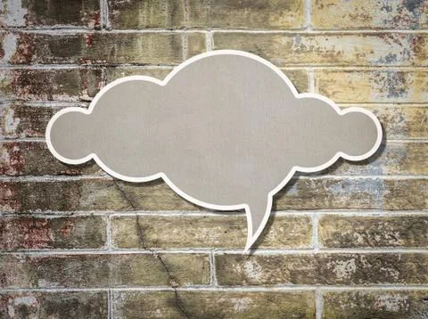 Cloud paper old grunge brick wall background Stock Illustration