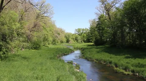 Cloud passes over stream Video stock 6731495