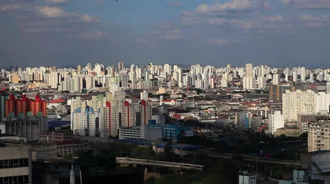 Cloud passing over Sao Paulo city Stock Footage 25533762