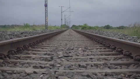 Cloud passing over the train line Stock Footage 316302363