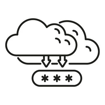 Cloud password protecting data security access computing イラスト素材