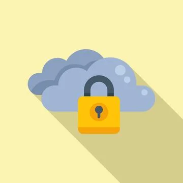 Cloud password protection icon flat vector. Personal login Illustrazione stock