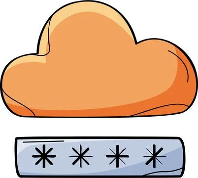Cloud password secure storage Stock Illustration