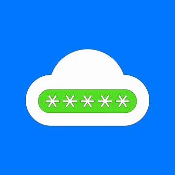 Cloud password security illustration Stock Illustration