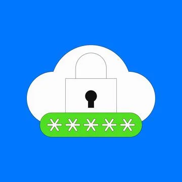 Cloud password security illustration Stock Illustration