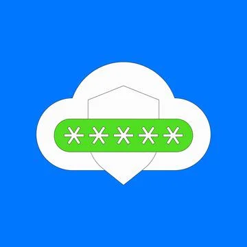 Cloud password security illustration Stock Illustration