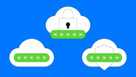 Cloud password security illustrations Stock Illustration