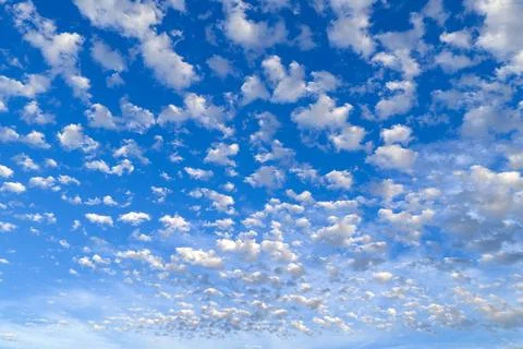 Cloud pattern above blue backdrop. Soft cloud beneath atmosphere. White cloud Stock Photos