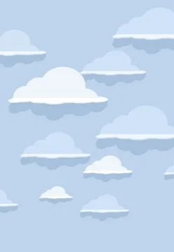 Cloud  pattern on blue background. Stock Illustration