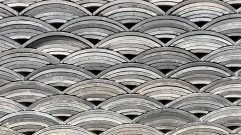 Cloud Pattern Clay Tile Wall Texture Close Up Stock Footage 332259864