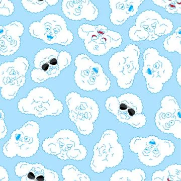 Cloud pattern. Clouds background. Baby fabric texture. vector ornament Stockillustratie