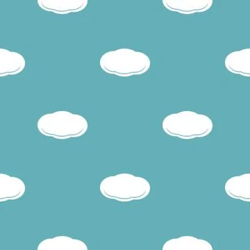 Cloud pattern seamless blue Stock Illustration