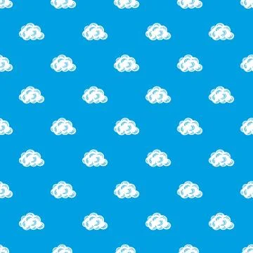 Cloud pattern seamless blue Stock Illustration