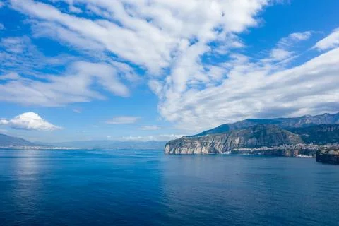 Cloud patterns above cliffs, Bay of Naples 스톡 사진