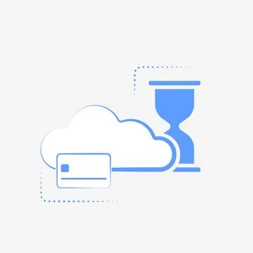 Cloud Payment vector icon. Purchase cloud services at pay-as-you-go pricing Stock Illustration