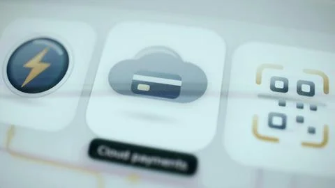 Cloud payments icon on selected square Stock Illustration