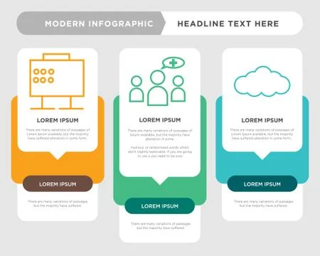 Cloud, people, cube infographic Stock Illustration