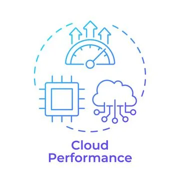 Cloud performance gradient outline concept icon Иллюстрация