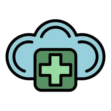 Cloud pharmacy icon color outline vector Illustrazione stock