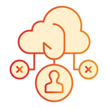 Cloud phishing flat icon. Data phishing orange icons in trendy flat style. Data Illustrazione stock