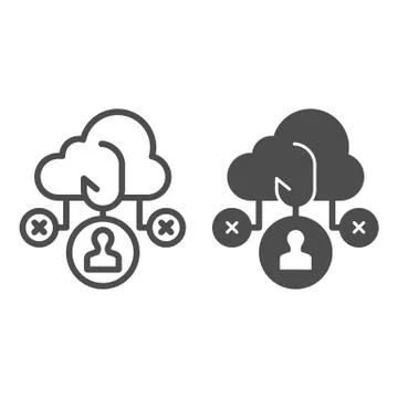 Cloud phishing line and glyph icon. Data phishing vector illustration isolated Stock Illustration