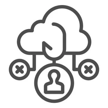 Cloud phishing line icon. Data phishing vector illustration isolated on white Illustrazione stock