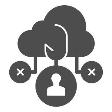 Cloud phishing solid icon. Data phishing vector illustration isolated on white Stock Illustration